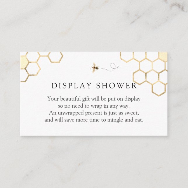 Modern Golden Bee Display Shower Enclosure Card (Front)