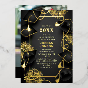Modern Golden Black Graduation Party Gold