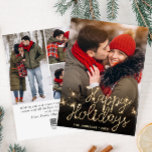 Modern Golden Christmas 4 PHOTO Greeting Holiday Card<br><div class="desc">Modern Merry Christmas PHOTO Greeting Holiday Card.
 
Surprise and bring joy to your close ones and make the celebration unforgettable.

 For further customization,  please click the "customize further" link and use our design tool to modify this template.</div>