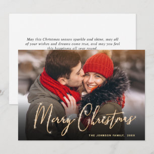 Modern Golden Christmas PHOTO Greeting Holiday Car