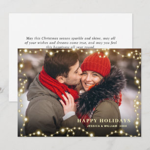 Modern Golden Christmas PHOTO Greeting Holiday Card