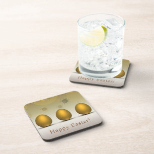 Modern Golden Easter Eggs Coaster