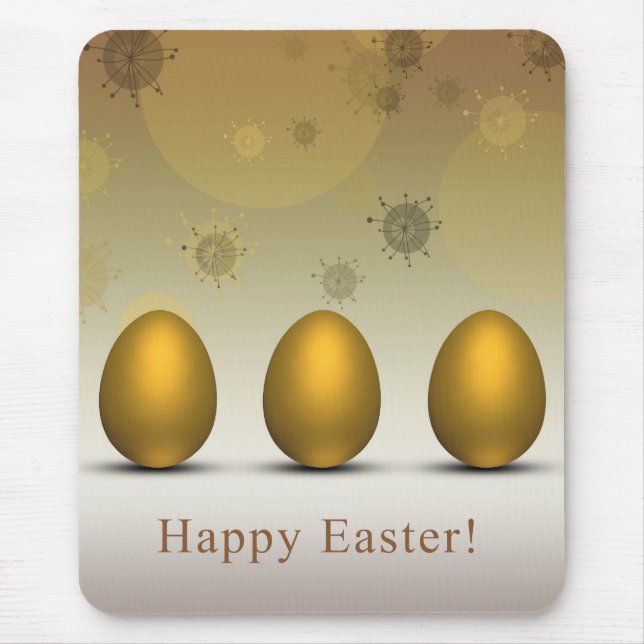 Modern Golden Easter Eggs Mouse Pad (Front)