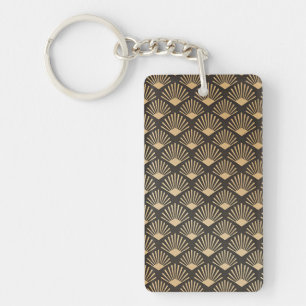 Modern Golden Gatsby pattern Keychain