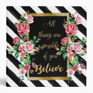 Modern golden inspirational quote binder