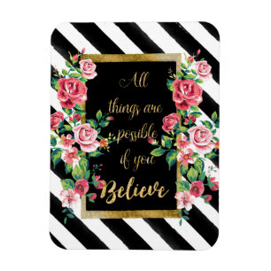 Modern golden inspirational  quote magnet