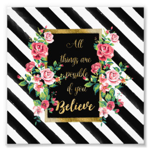 Modern golden inspirational  quote photo print