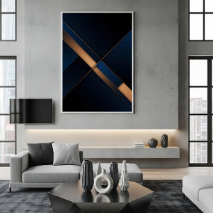Modern Golden Intersection Poster
