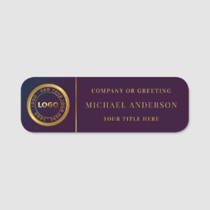 Modern Golden Logo Corporate Professional Employee Name Tag