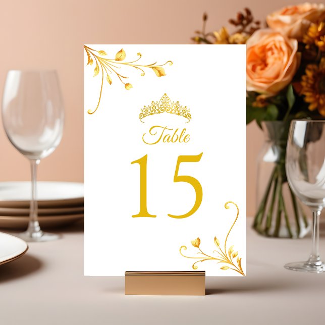 Modern Golden Minimalist Table Number (Creator Uploaded)