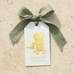 Modern Golden Retriever Dog Wedding Favour Gift Tags