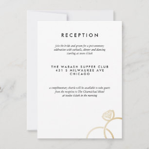 Modern Golden Rings Wedding Reception Card