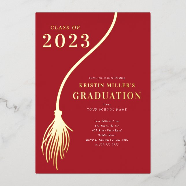 Modern Golden Tassel Graduation  (Front)