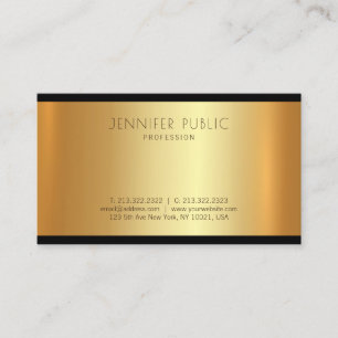 Modern Golden Trendy Graceful Glamour Plain Business Card