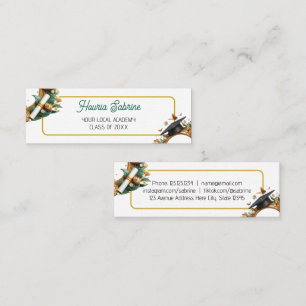 Modern Golden Tulip Border Graduation Name Card