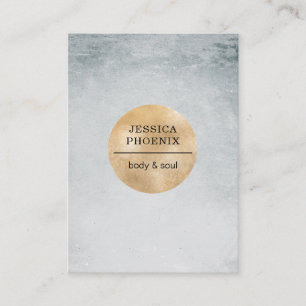 Modern Goldener Kreis Aquarell Grau Schwarz Business Card