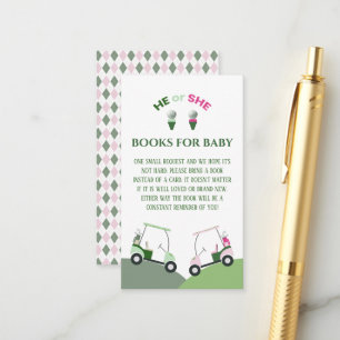 Modern Golf Baby Gender Reveal Par-tee Enclosure Card