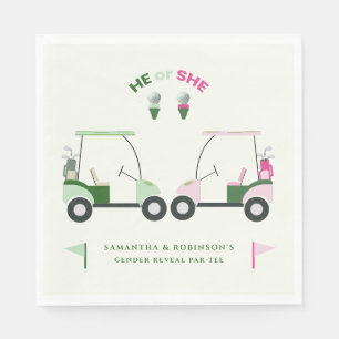 Modern Golf Baby Gender Reveal Par-tee  Napkin