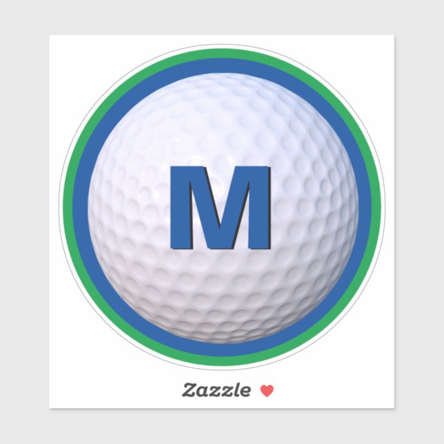 Modern Golf Ball Personalize Monogram Letter (Sheet)