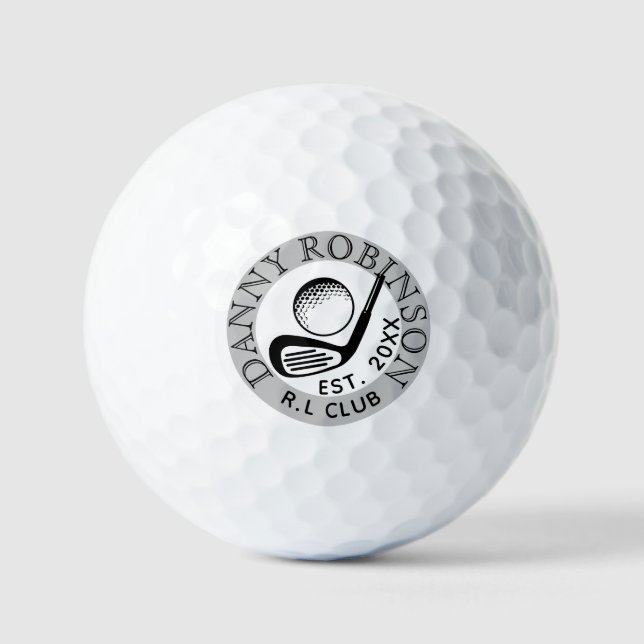 Modern Golf Club Name Established Year Balls (Front)