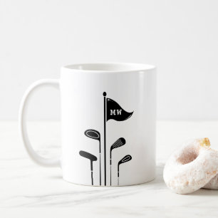 Modern Golf Clubs Create Your Own Initials  Coffee Mug