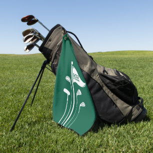 Modern Golf Clubs Create Your Own Initials  Golf Towel