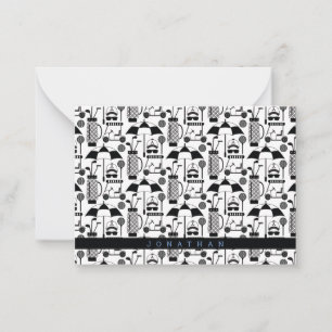Modern Golf Equipment and Accessories Pattern  Card