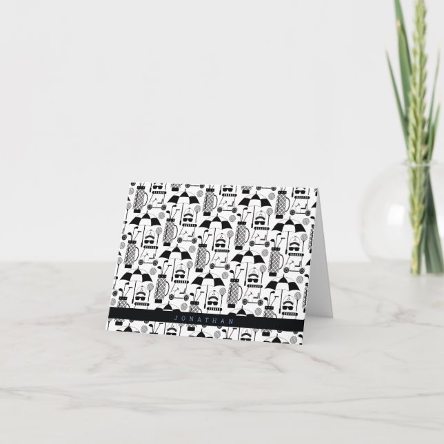 Modern Golf Equipment and Accessories Pattern  Not Note Card (Front)