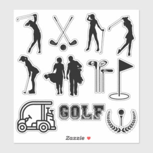Modern Golf Girl In Black And White Colour