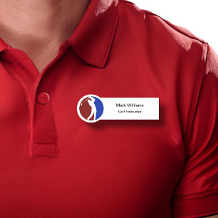 Modern Golf Professional Instructor Theme Name Tag