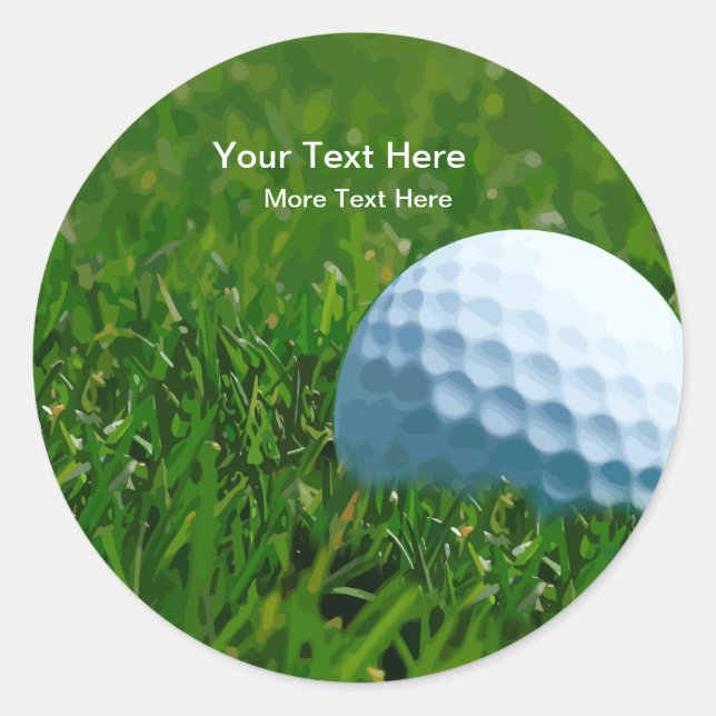 Modern Golf Theme Promotional Sticker Labels (Front)