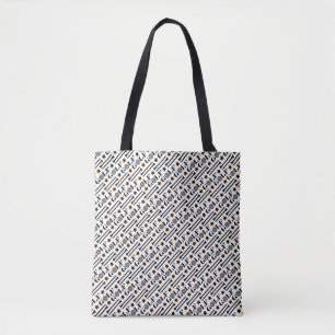 Modern Golf Typography Pattern Tote Bag
