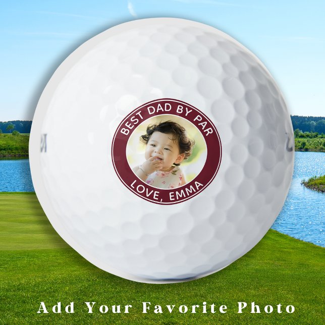 Modern Golfer Best Dad By Par Custom Photo Golf Balls (Creator Uploaded)