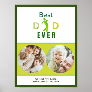 Modern  Golfer Best Dad Ever Fathers Day Photo Poster