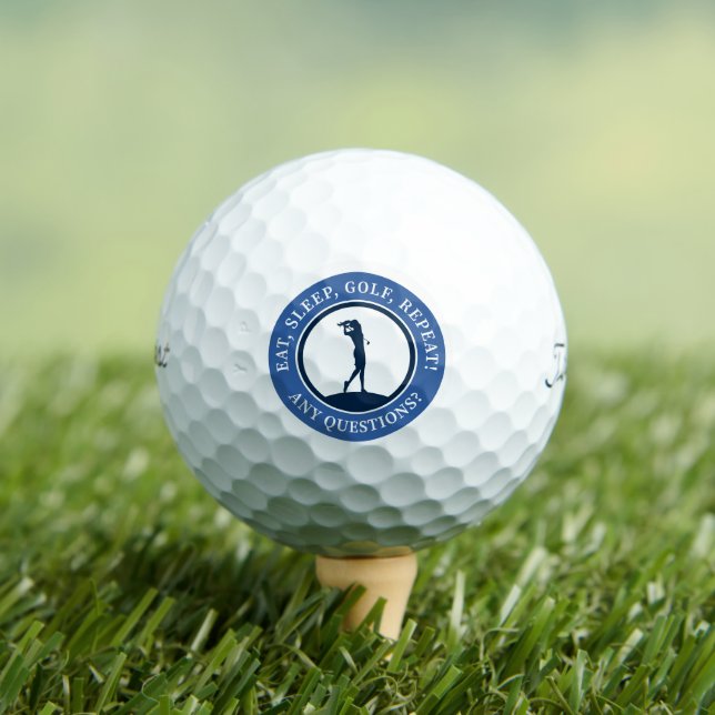 Modern Golfer Blue Humorous Women’s Golf Favor Golf Balls (Insitu Tee)