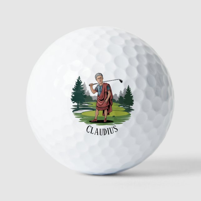 Modern Golfer Funny Illustration Custom Bad Stroke Golf Balls (Front)