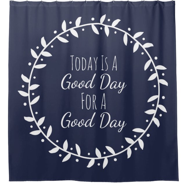 Modern Good Day Saying White Leafy Wreath (Front)