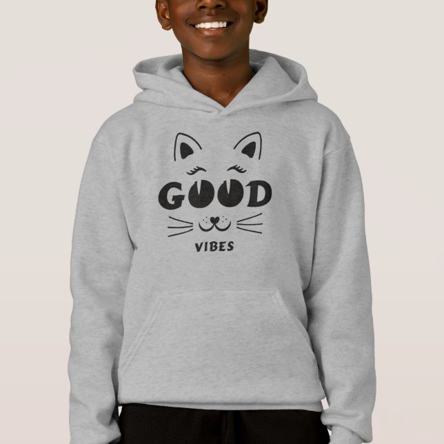 Modern Good Vibes Cat Face - Minimalist Feline Typ (Front)
