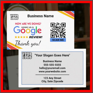 Modern Google Review W/ QR Code Link Template Business Card