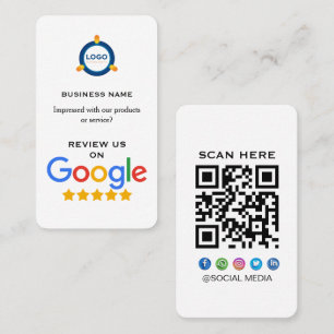 Modern Google Review With QR Code Business Card