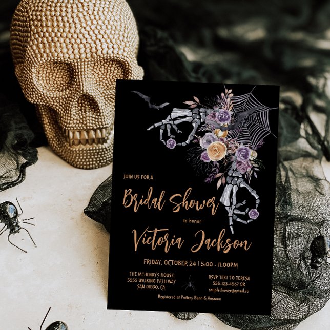 Modern Gothic Halloween Bridal Shower  Invitation (Creator Uploaded)