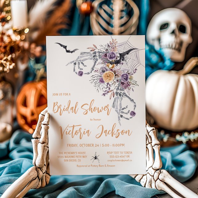 Modern Gothic Halloween Bridal Shower  Invitation (Creator Uploaded)