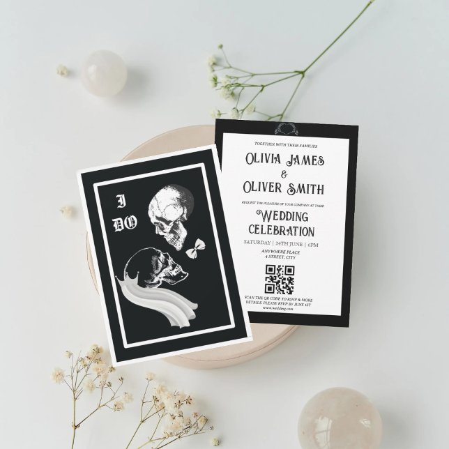 Modern gothic qr code wedding  invitation (Creator Uploaded)