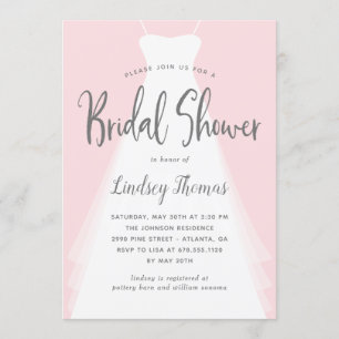 Modern Gown EDITABLE COLOR Bridal Shower Invite