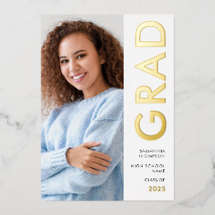 Modern Grad 2024 Photo Gold Real Foil Announcement