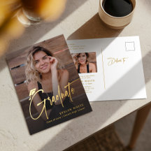 Modern Grad Cap Script Simple Photo Graduation