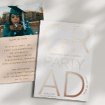 MODERN GRAD PARTY Class of 2025 ROSE Gold Pressed<br><div class="desc">MODERN GRAD PARTY Class of 2025 ROSE Gold Pressed Foil Invitation Card
*This is REAL FOIL</div>