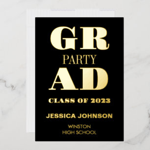 MODERN GRAD PARTY FOIL INVITATION
