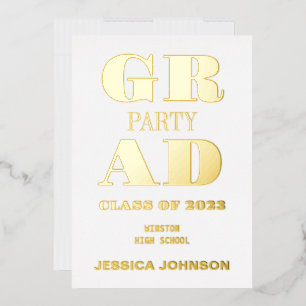 MODERN GRAD PARTY FOIL INVITATION