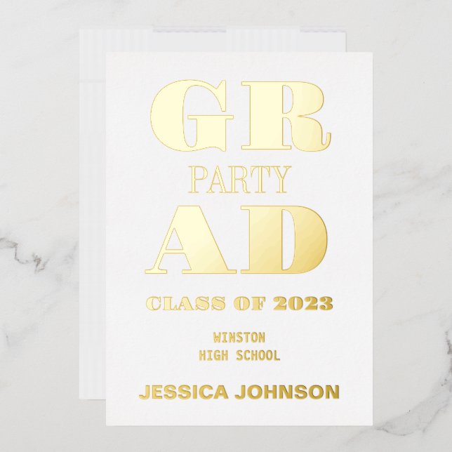 MODERN GRAD PARTY FOIL INVITATION (Envelope)